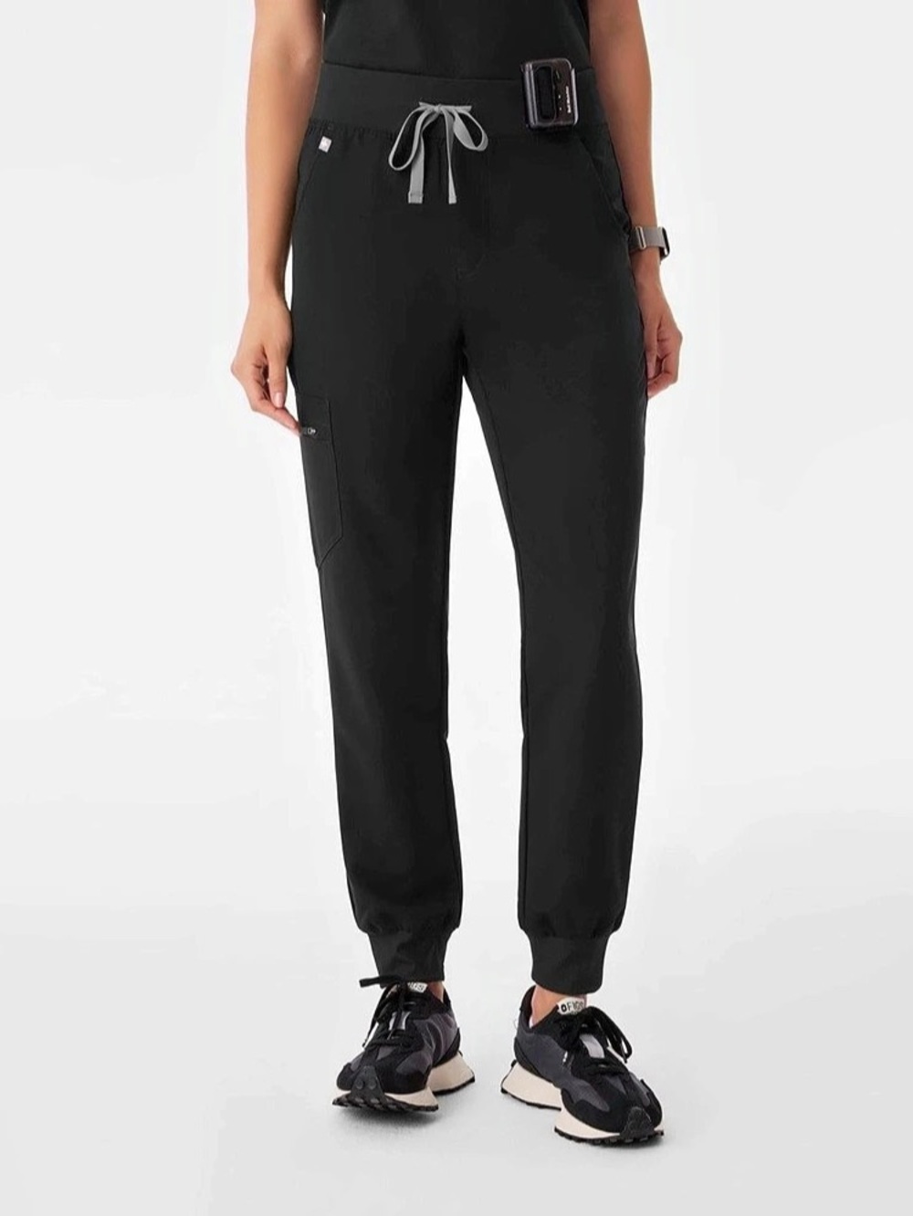 FIGS Zamora High Waisted Scrub Jogger Black Pants Size L